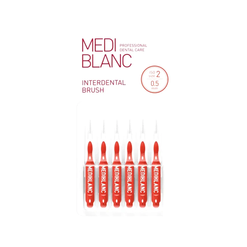 MEDIBLANC MEDIBLANC Interdental Pick-brush μεσοδόντιο βουρτσάκι 0,5 mm Red 6 τμχ
