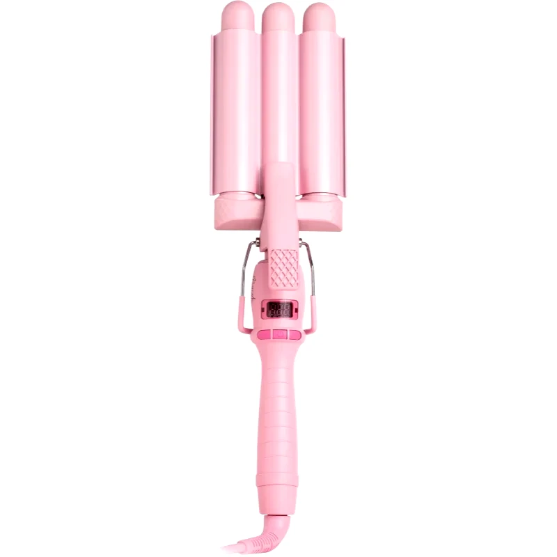 Mermade Mermade Mini Waver 25 mm τριπλό σίδερο μαλλιών για μπούκλες για τα μαλλιά Pink 1 τμχ