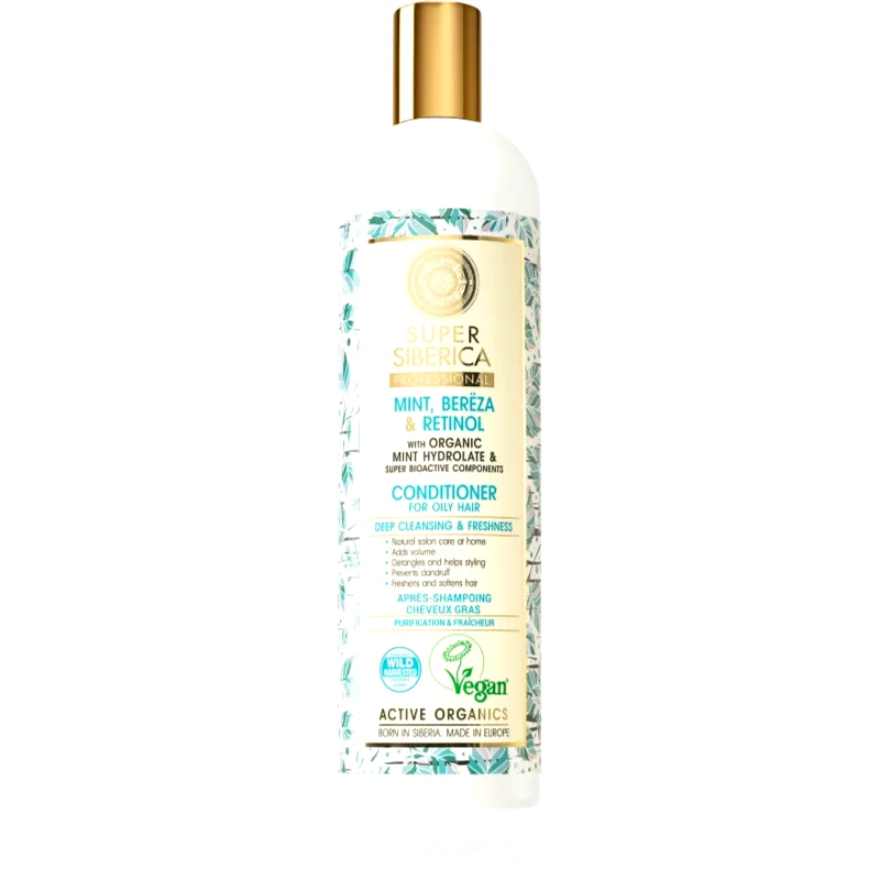 Natura Siberica Natura Siberica Mint, Bereza & Retinol δροσιστικό βάλσαμο για λιπαρά μαλλιά 400 ml