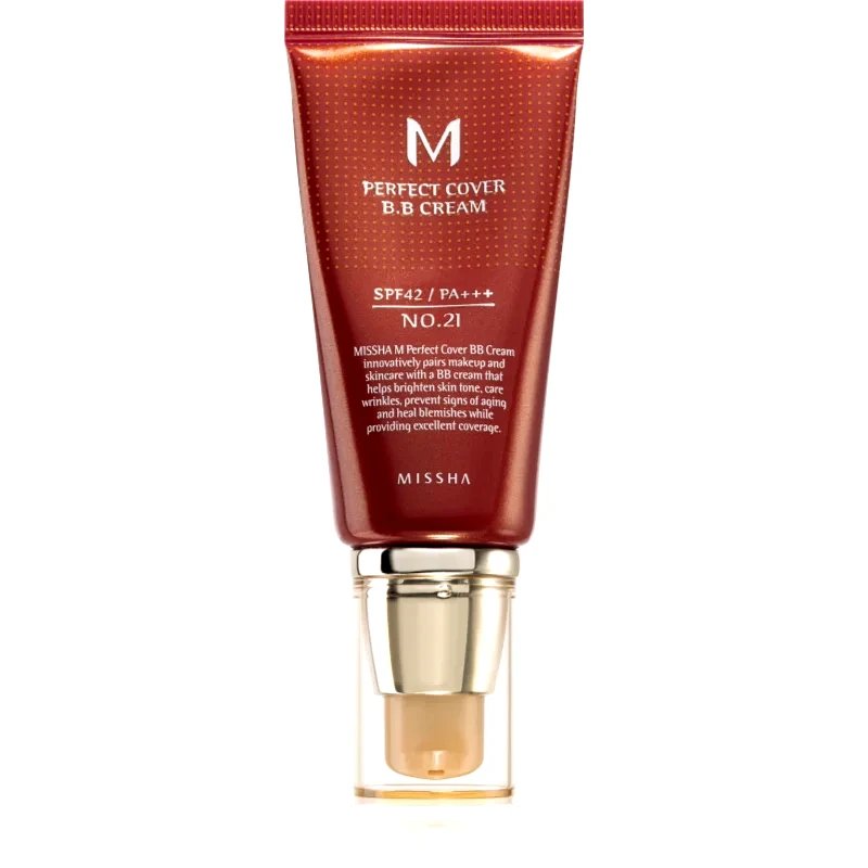 Missha Missha M Perfect Cover ΒΒ κρέμα πολύ μεγάλη προστασία απο τον ήλιο απόχρωση No. 21 Light Beige SPF42/PA+++ 50 ml