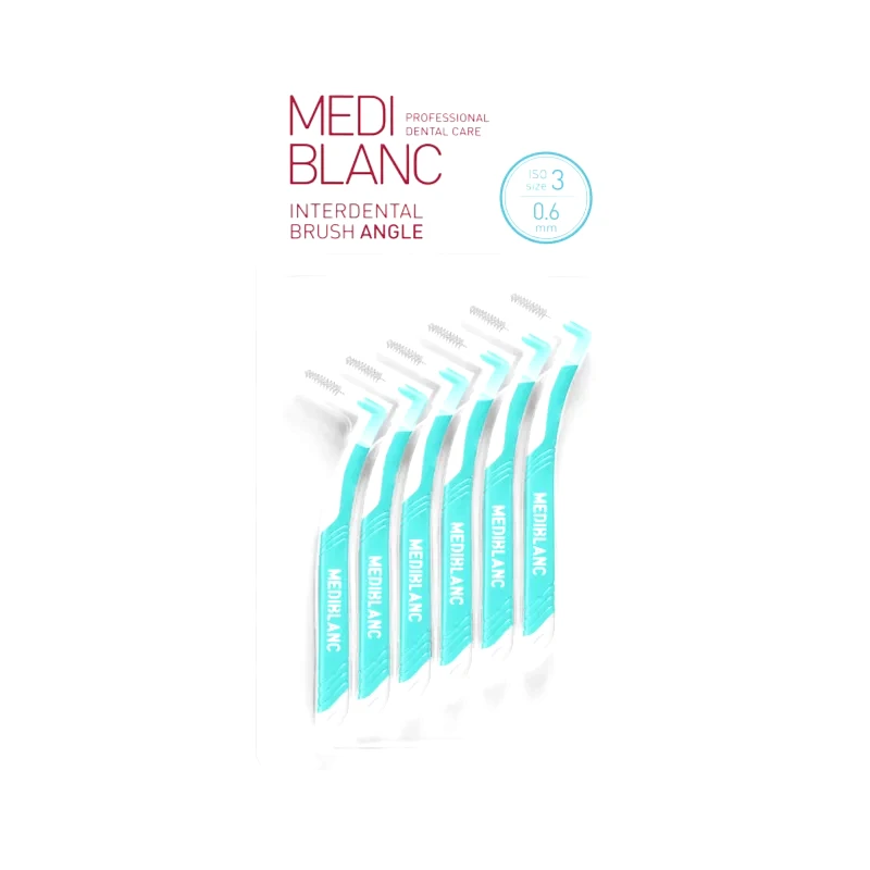 MEDIBLANC MEDIBLANC Interdental Pick-brush Angle μεσοδόντιο βουρτσάκι 6 τεμ 0,6 mm Blue 6 τμχ