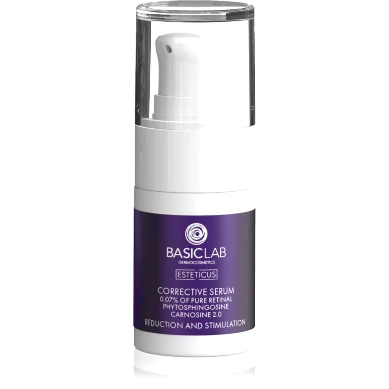 BasicLab BasicLab Dermocosmetics Esteticus λειαντικός ορός για ενοποίηση τόνου της απόχρωσης δέρματος 0.07% Pure Retinal 15 ml