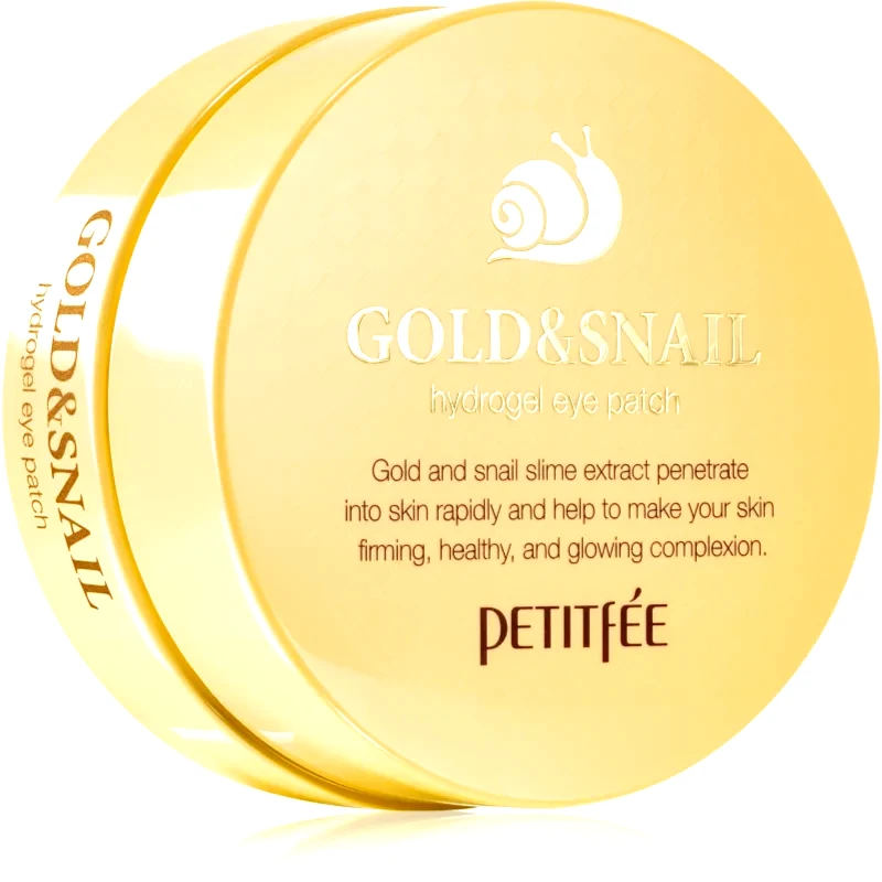 Petitfée Petitfée Gold & Snail μάσκα υδρογέλης για γύρω από τα μάτια με εκχύλισμα σαλιγκαριών 60 τμχ