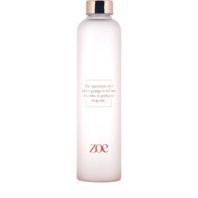 ZOE ZOE Zoe Quote Glass Bottle μπουκάλι νερού χρώμα Pink 750 ml