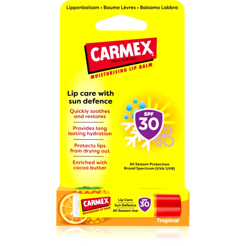 Carmex Carmex Tropical Sun Defense προστατευτικό βάλσαμο για τα χείλη SPF 30 4,25 γρ