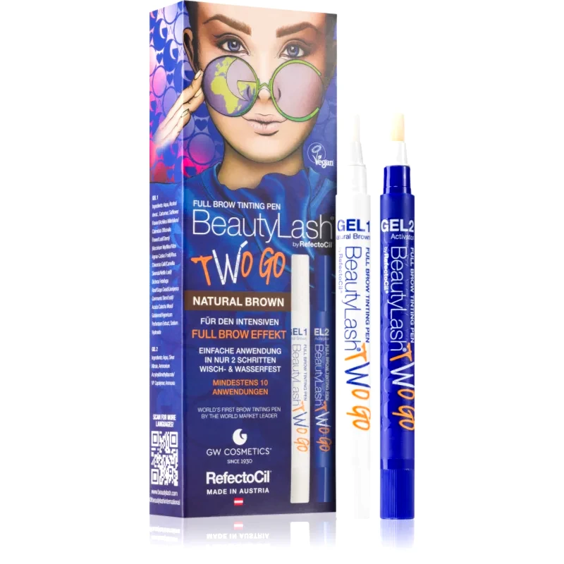 RefectoCil RefectoCil BeautyLash Two Go βαφή για τα φρύδια απόχρωση Natural Brown 2x15 ml