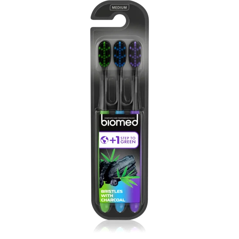 Biomed Biomed Black Charcoal οδοντόβουρτσες μέτριο 3 τμχ