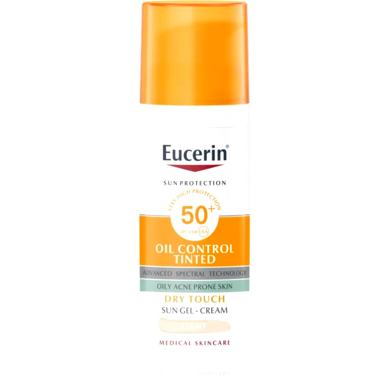 Eucerin Eucerin Sun Oil Control Tinted Αντηλιακή Κρέμα σε μορφή τζελ SPF 50+ απόχρωση Light 50 ml