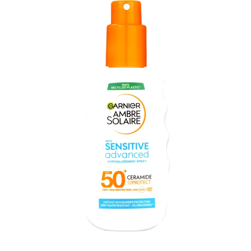 Garnier Garnier Ambre Solaire Sensitive Advanced αντηλιακό σπρέι για ευαίσθητο δέρμα SPF 50+ 150 ml