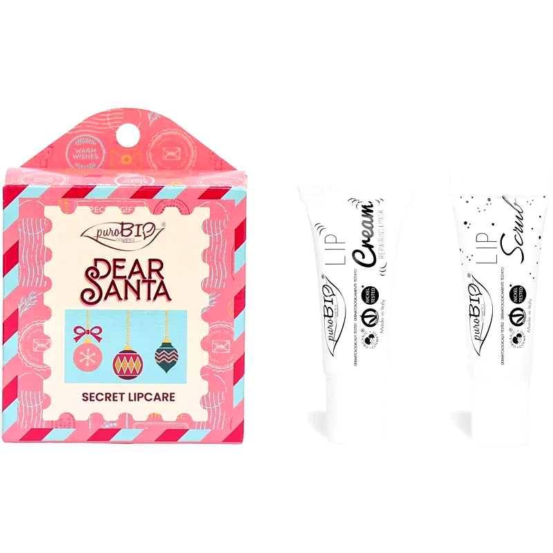puroBIO Cosmetics puroBIO Cosmetics Dear Santa SECRET σετ δώρου για τα χείλη 2 τμχ