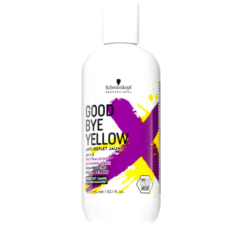 Schwarzkopf Professional Schwarzkopf Professional Goodbye Yellow σαμπουάν που εξουδετερώνει τους κίτρινους τόνους για βαμμένα και με ανταύγειες μαλλιά 300 ml