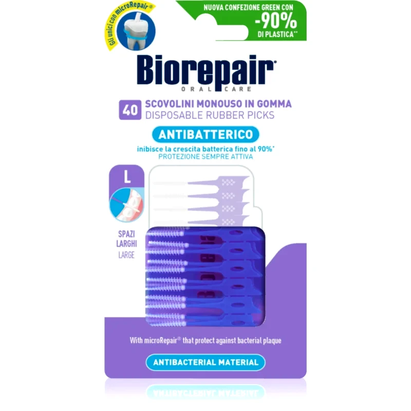 Biorepair Biorepair Rubber Picks Large οδοντικές οδοντογλυφίδες Purple 40 τμχ
