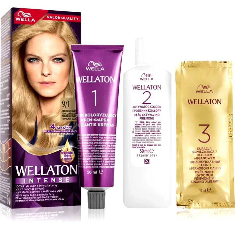 Wella Wella Wellaton Intense μόνιμη βαφή μαλλιών με έλαιο αργκάν απόχρωση 9/1 Special Light Ash Blonde 1 τμχ