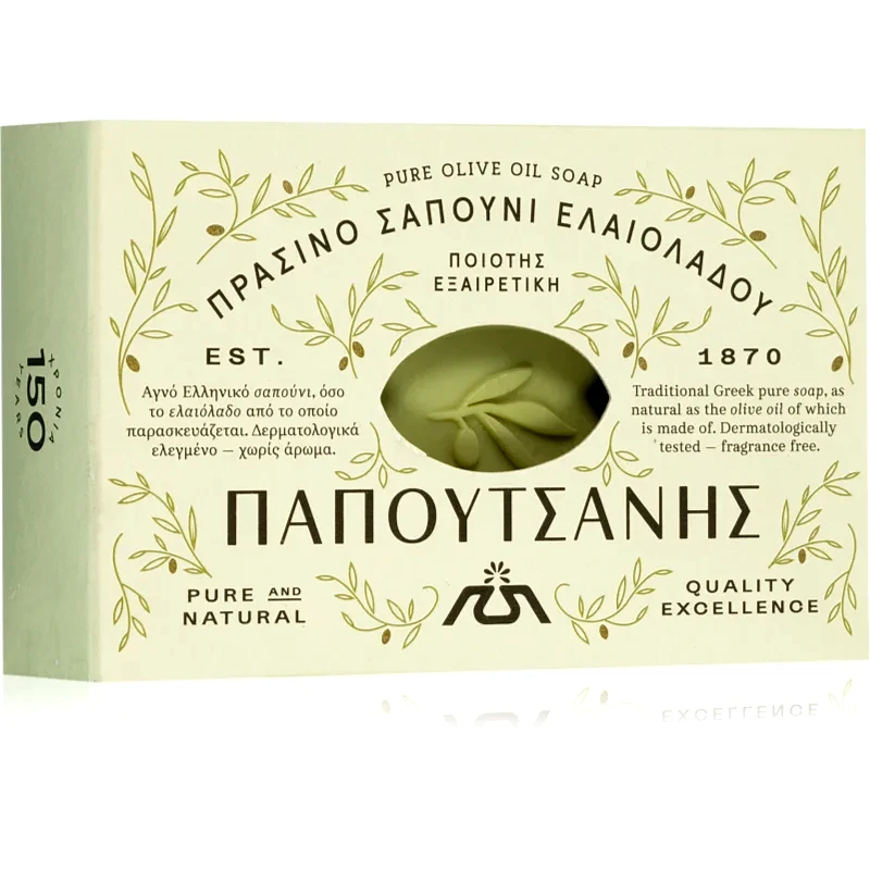 PAPOUTSANIS PAPOUTSANIS Traditional Olive Oil Μπάρα σαπουνιού 125 γρ