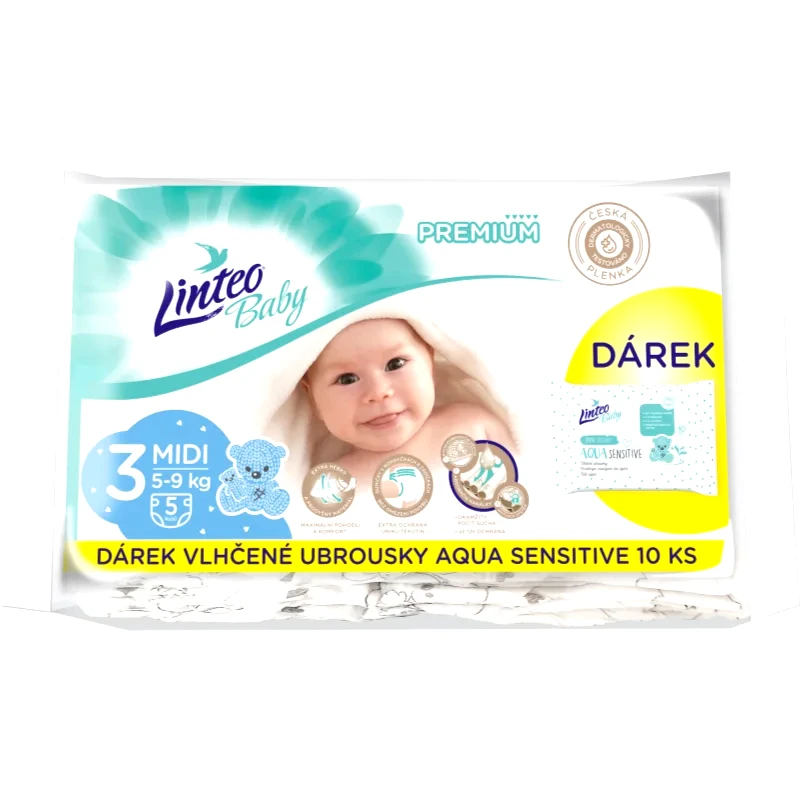 Linteo Linteo Baby Premium Midi πάνες μίας χρήσης 5-9kg 5 τμχ