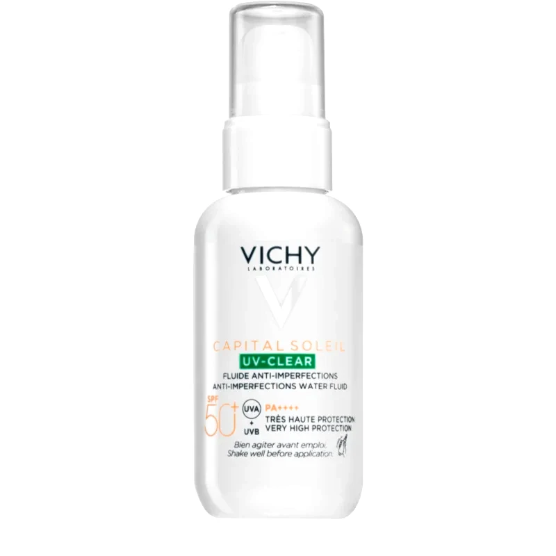 Vichy Vichy Capital Soleil UV-Clear αντιρυτιδική φροντίδα για λιπαρή επιδερμίδα με τάση για ακμή SPF 50+ 40 ml