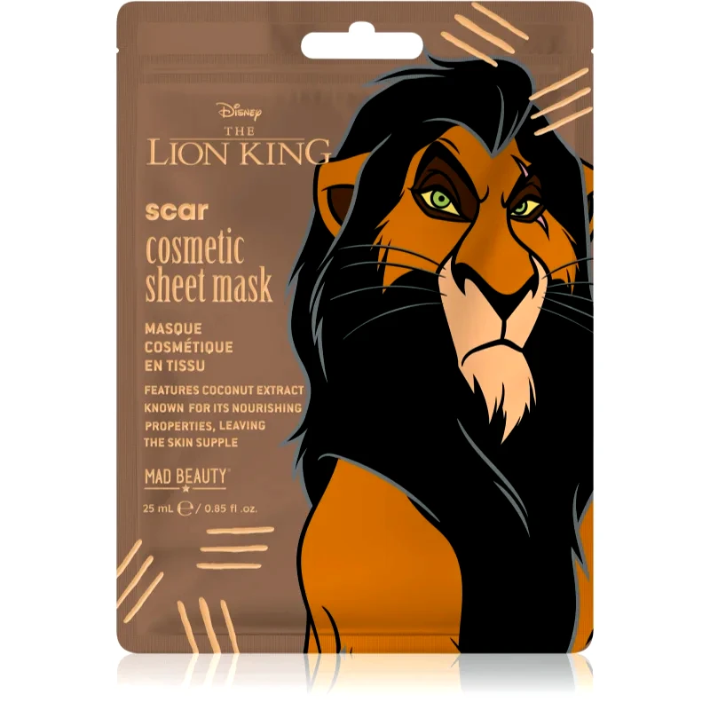 Mad Beauty Mad Beauty Lion King Scar υφασμάτινη μάσκα ενυδάτωσης 25 ml