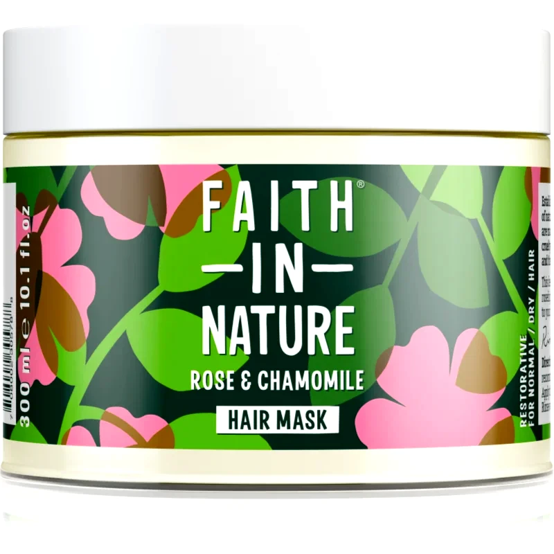 Faith In Nature Faith In Nature Rose & Chamomile αναγεννητική μάσκα για κατεστραμμένα μαλλιά 300 ml