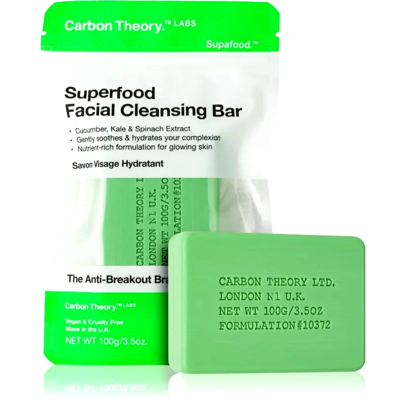 Carbon Theory Carbon Theory Facial Cleansing Bar Superfood καθαριστικό σαπούνι για το πρόσωπο Green 100 γρ