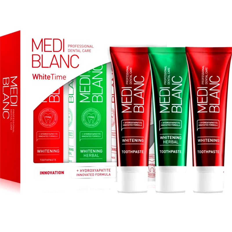 MEDIBLANC MEDIBLANC Dental Care White Time Set Σετ οδοντιατρικής φροντίδας για λαμπερά λευκά δόντια 3x100 ml