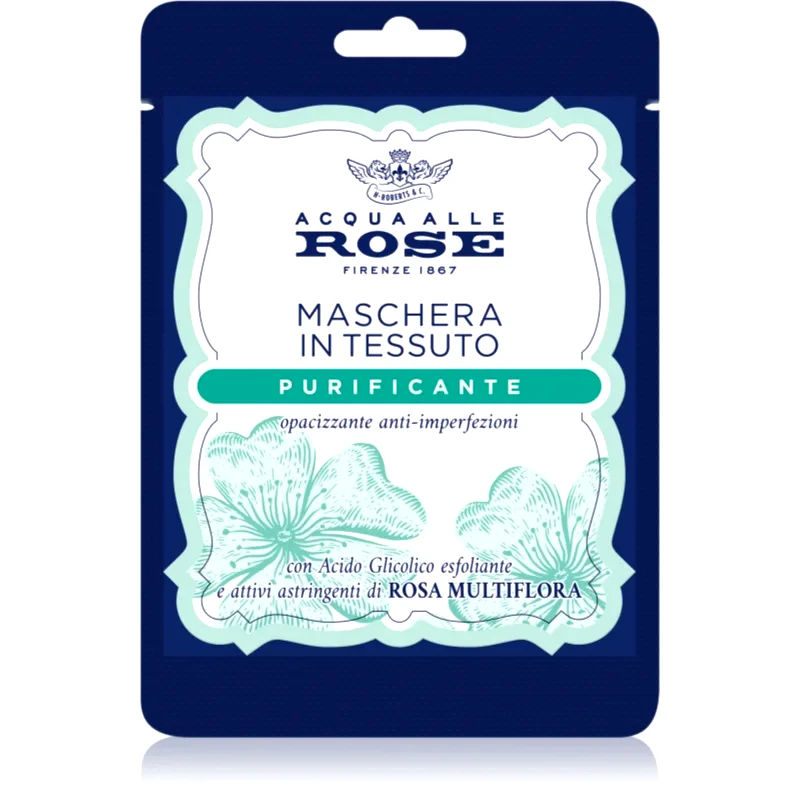 Acqua Alle Rose Acqua Alle Rose Purificante φύλλο μάσκας για προβληματική επιδερμίδα 1 τμχ