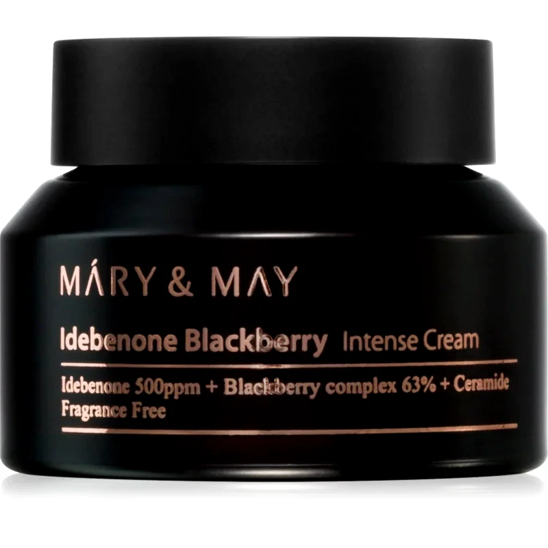 MARY & MAY MARY & MAY Idebenone + Blackberry Complex Intensive Total Care Cream λαμπρυντική ενυδατική κρέμα με αντιρυτιδικά αποτέλεσματα 70 γρ