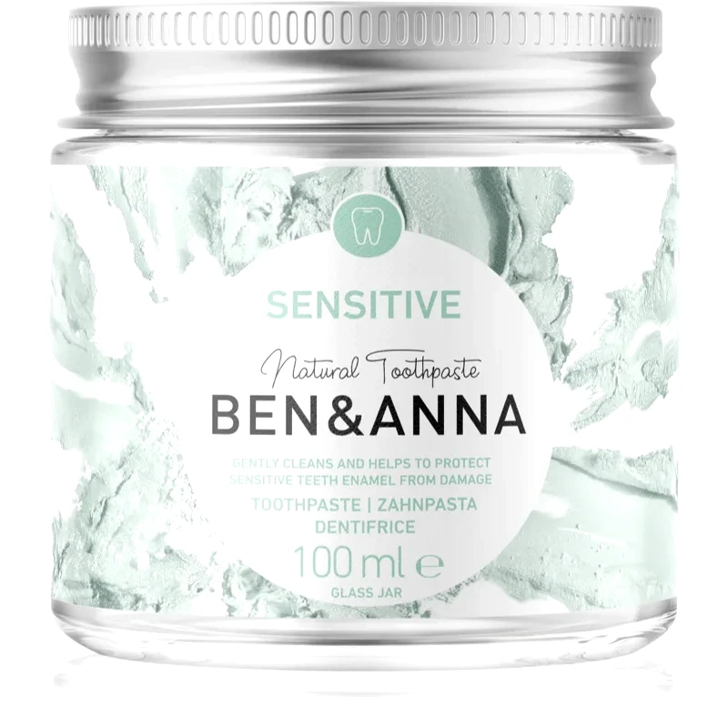 BEN&ANNA BEN&ANNA Natural Toothpaste Sensitive οδοντόκρεμα σε γυάλινο δοχείο για ευαίσθητα δόντια 100 ml