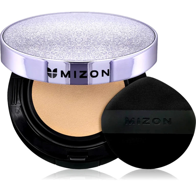 Mizon Mizon Vegan Collagen Cushion SPF38 PA++ μακράς διαρκείας μεικ απ σε σφουγγαράκι πολύ μεγάλη προστασία απο τον ήλιο απόχρωση #21 Light Beige 2x15 γρ