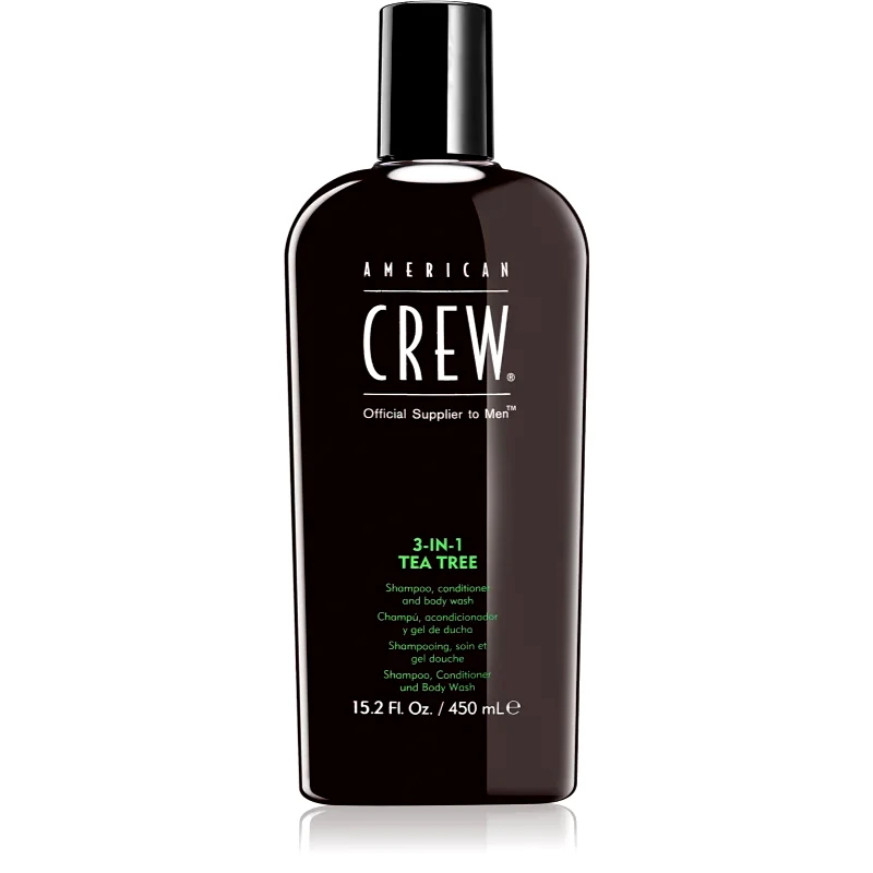 American Crew American Crew Hair & Body 3-IN-1 Tea Tree σαμπουάν, μαλακτικό και τζελ για ντους 3 σε 1 για άντρες 450 ml