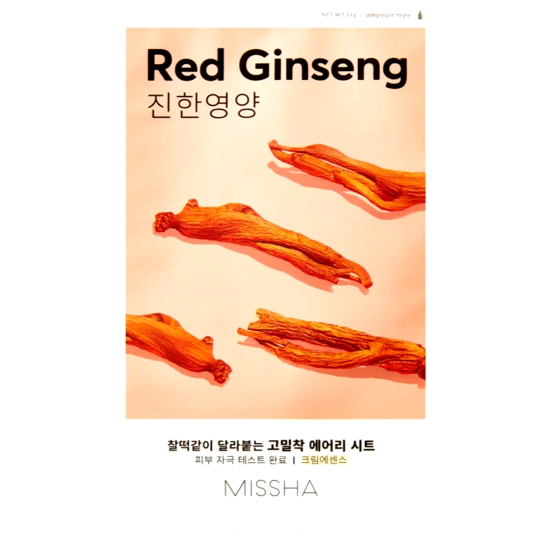 Missha Missha Airy Fit Red Ginseng φύλλο μάσκας με ενυδατική και αναζωογονητική επίδραση 19 γρ