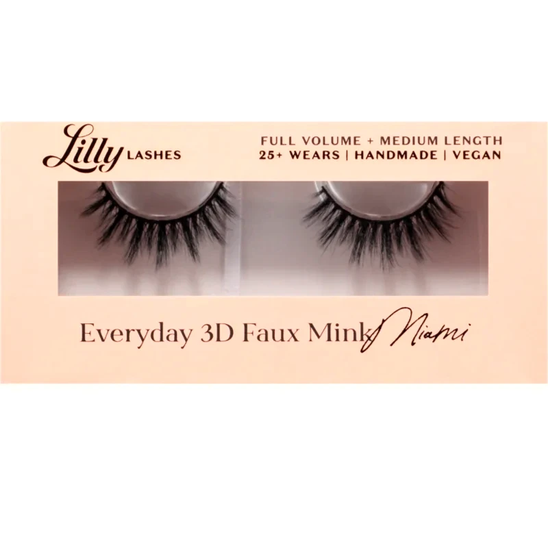 Lilly Lashes Lilly Lashes Everyday 3D Faux Mink τεχνητές βλεφαρίδες τύπος Everyday Miami 1 ζευγάρι