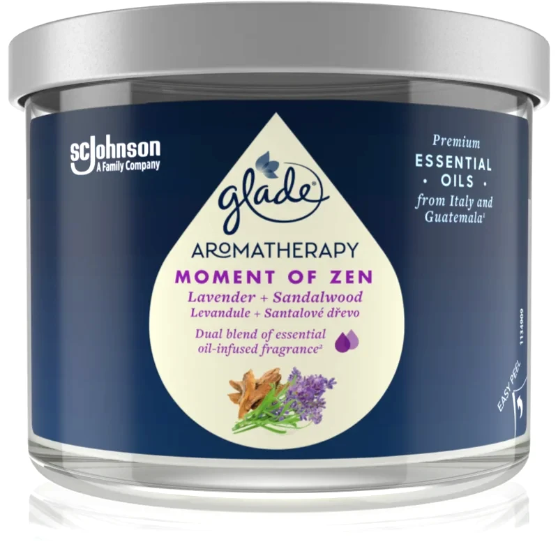 Glade GLADE Aromatherapy Moment of Zen αρωματικό κερί Lavender + Sandalwood 260 γρ