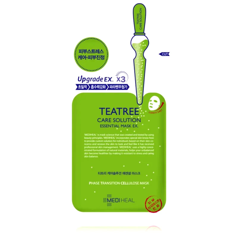 MEDIHEAL MEDIHEAL Essential Mask Teatree καταπραϋντική υφασμάτινη μάσκα για λιπαρή και προβληματική επιδερμίδα 24 ml