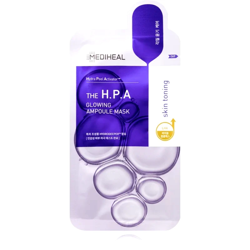MEDIHEAL Ampoule Mask The H.P.A φύλλο μάσκας για λαμπρότητα και λείανση επιδερμίδας 20 ml φωτογραφία