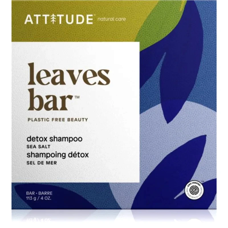 Attitude Attitude Leaves Bar Sea Salt Σαμπουάν σε μορφή μπάρας με αποτοξινωτικό αποτέλεσμα 113 γρ