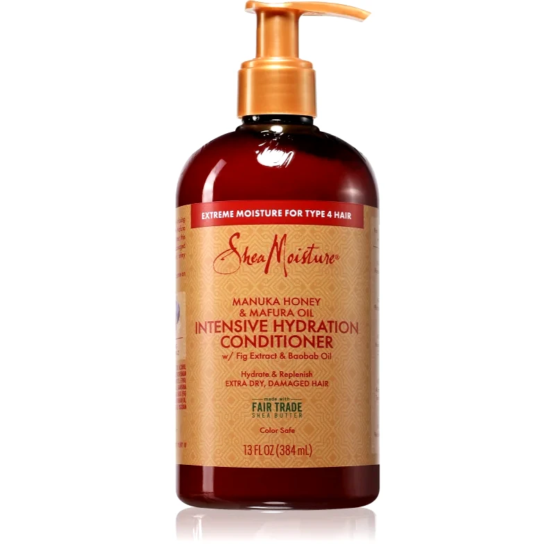 Shea Moisture Shea Moisture Manuka Honey & Mafura Oil ενυδατικό μαλακτικό για ξηρά και κατεστραμμένα μαλλιά 384 ml