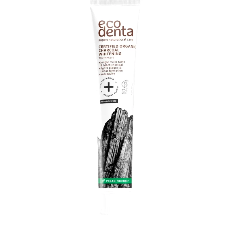 Ecodenta Ecodenta Certified Organic Charcoal whitening λευκαντική οδοντόκρεμα με ενεργό άνθρακα 75 ml