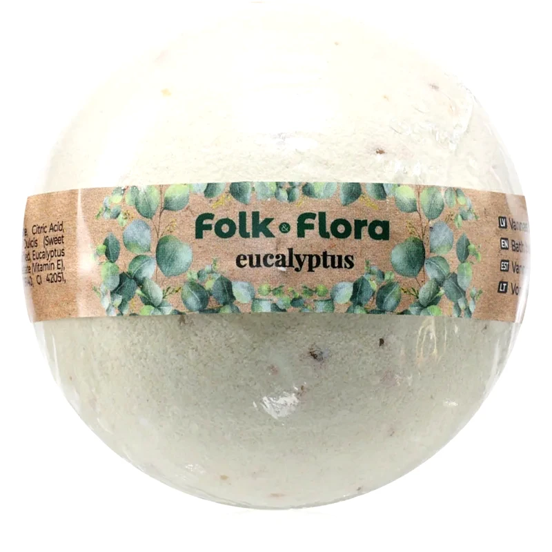 Folk & Flora Folk & Flora Eucalyptus βόμβα μπάνιου με καταπραϋντική δράση 130 γρ