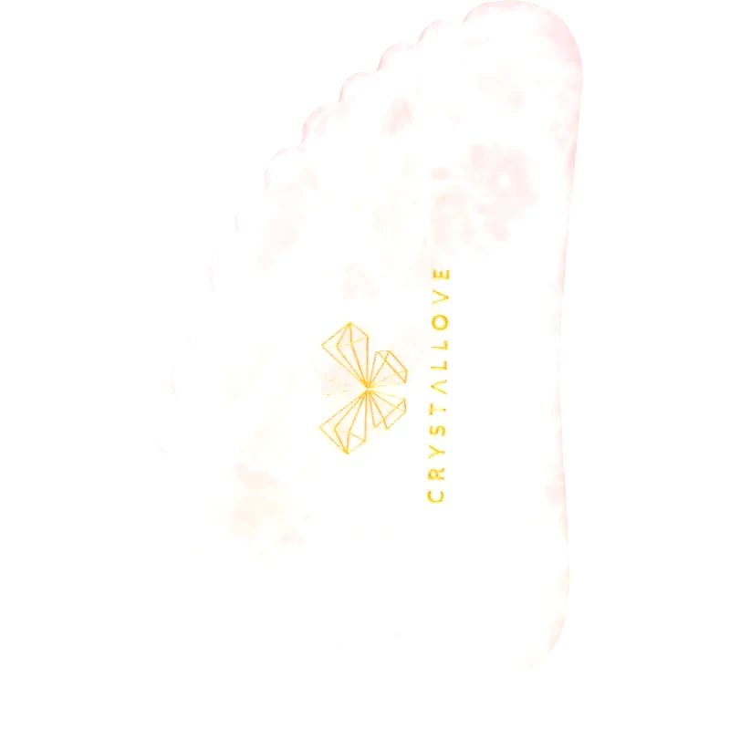 Crystallove Crystallove Rose Quartz 3D Gua Sha οδηγίες για μασάζ 1 τμχ