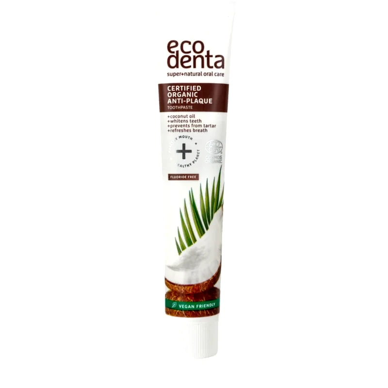 Ecodenta Ecodenta Certified Organic Anti-plaque οδοντόκρεμα κατά της πλάκας και για υγιή δόντια με έλαιο ινδοκάρυδου 75 ml