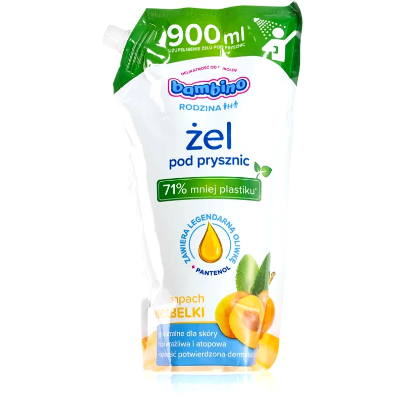 Bambino Bambino Family Refill Mirabelle τζελ για ντους και σαμπουάν 2 σε 1 ανταλλακτικό 900 ml