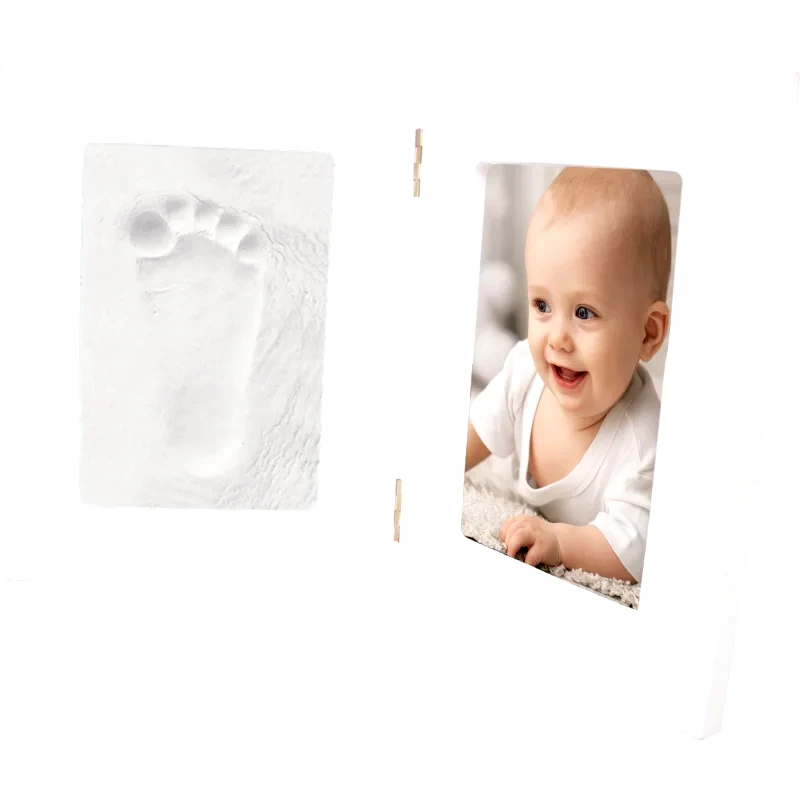 Happy Hands Happy Hands Double Frame σετ για το αποτύπωμα του μωρού White 36,7 cm x 23,7 cm