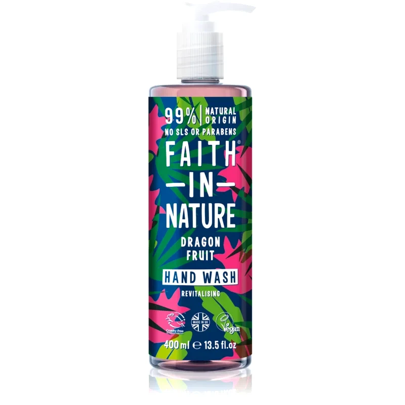 Faith In Nature Faith In Nature Dragon Fruit φυσικό ρευστό σαπούνι για τα χέρια με αναζωογονητική δράση 400 ml