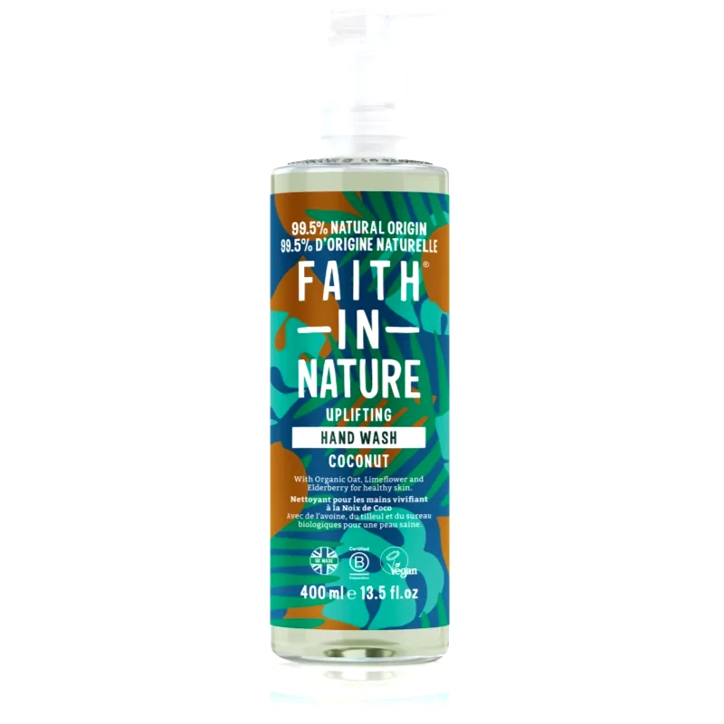 Faith In Nature Faith In Nature Coconut φυσικό ρευστό σαπούνι για τα χέρια με έλαιο ινδοκάρυδου 400 ml