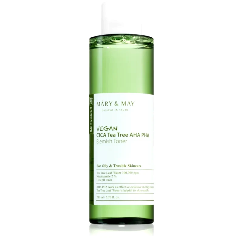 MARY & MAY MARY & MAY Cica Tea Tree AHA PHA καταπραϋντικό τόνερ για προβληματική επιδερμίδα, ακμή 200 ml