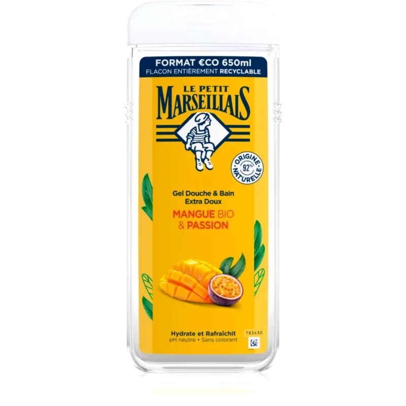 Le Petit Marseillais Le Petit Marseillais Mango BIO & Passion Fruit απαλό τζελ για ντους 650 ml