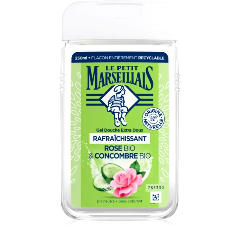 Le Petit Marseillais Le Petit Marseillais Rose BIO & Cucumber BIO απαλό τζελ για ντους 250 ml