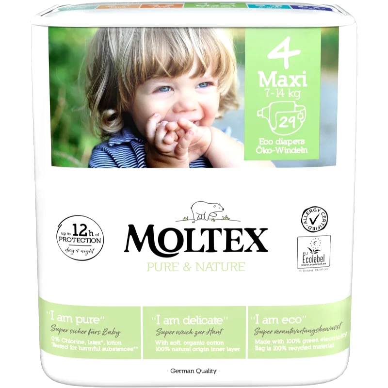 Moltex Moltex Pure & Nature Maxi Size 4 πάνες μιας χρήσης ECO 7-14 kg 29 τμχ