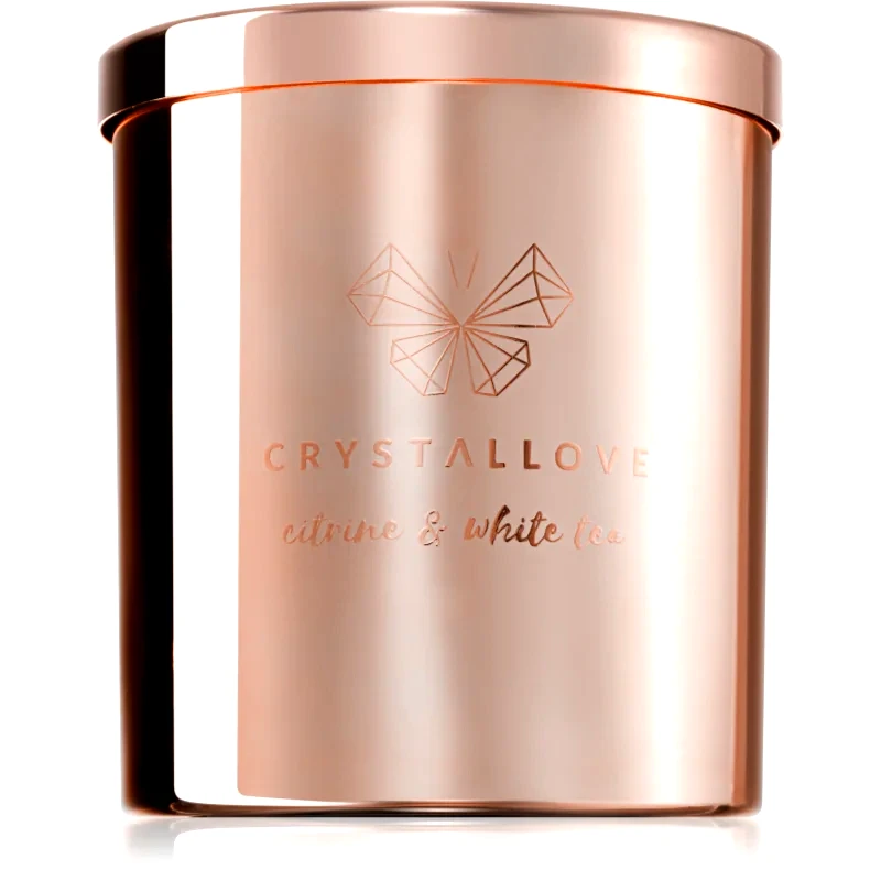 Crystallove Crystallove Golden Scented Candle Citrine & White Tea αρωματικό κερί 220 γρ