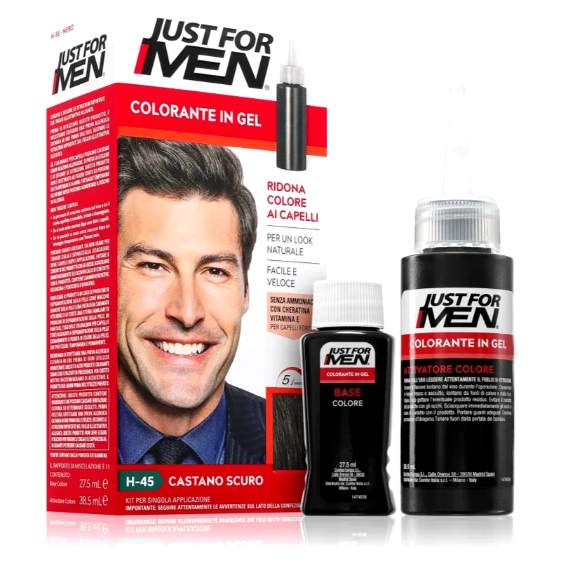 Just for Men Just for Men Color Kit βαφή για τα μαλλιά με χρώμα για άντρες απόχρωση H-45 Dark Brown 1 τμχ